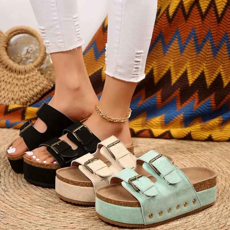 Roman Style Platform Slide Sandals
