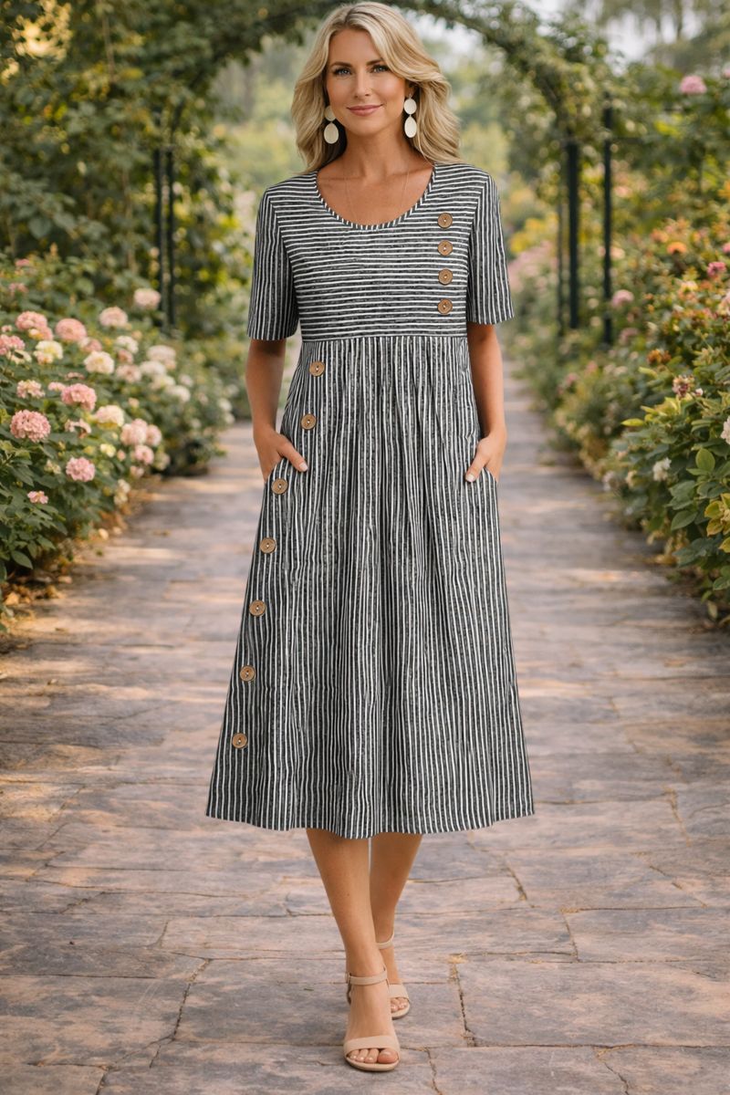 Striped Midi Dress